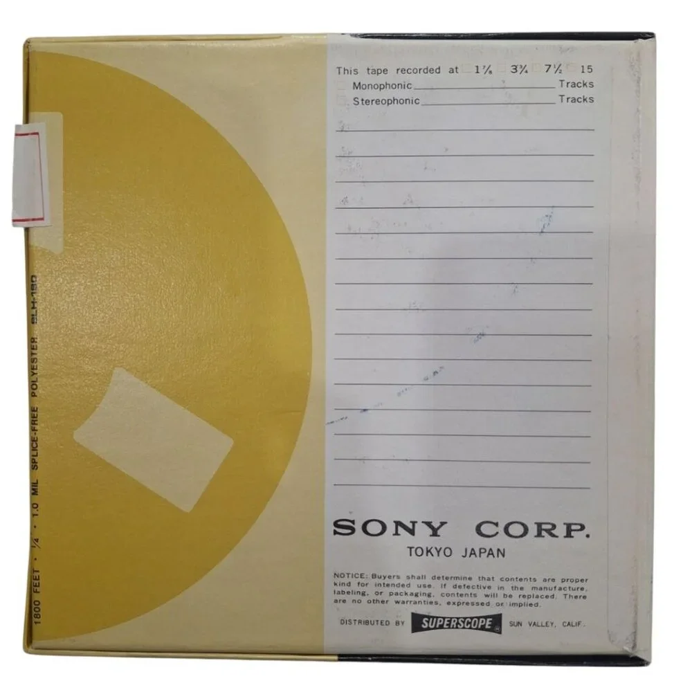Sony SLH-180 Professional Recording Tape Vintage Low Noise High Output Polyester